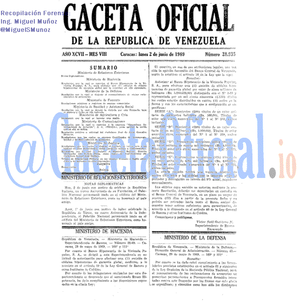 Gaceta Oficial 28935 del 2 Junio 1969