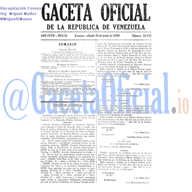 Gaceta Oficial 28946 del 14 Junio 1969