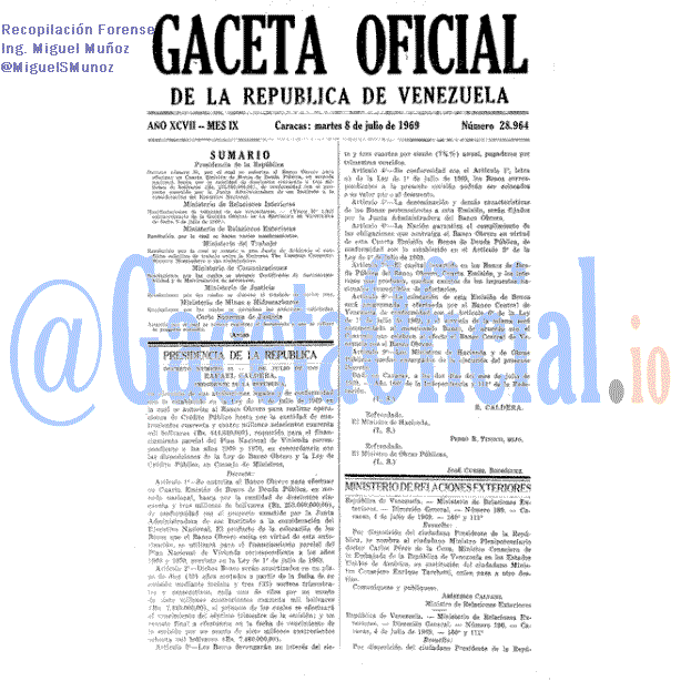 Gaceta Oficial 28964 del 8 Julio 1969