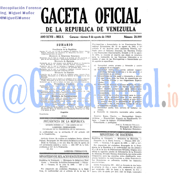 Gaceta Oficial 28990 del 8 Agosto 1969