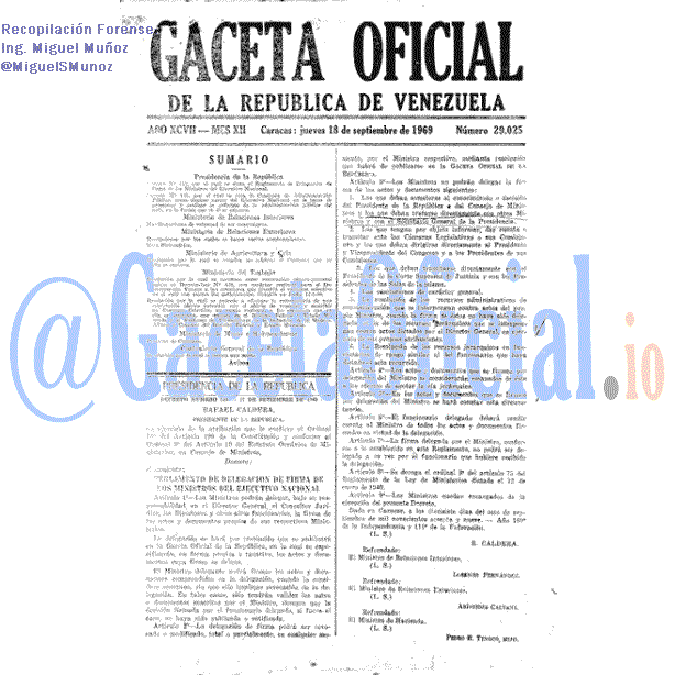 Gaceta Oficial 29025 del 18 Septiembre 1969