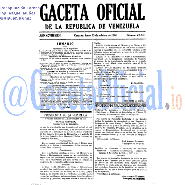 Gaceta Oficial 29046 del 13 Octubre 1969