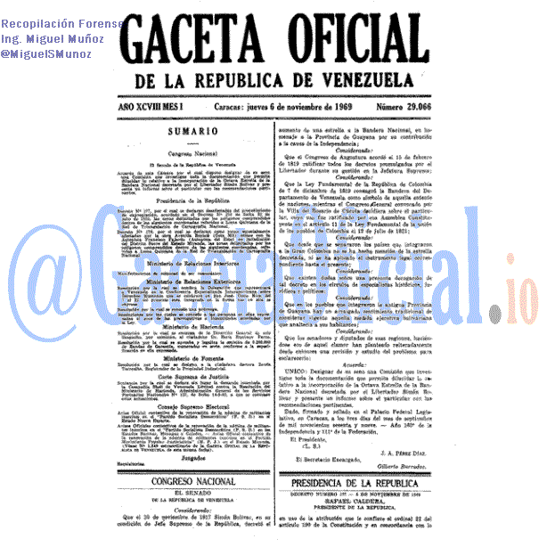 Gaceta Oficial 29066 del 6 Noviembre 1969