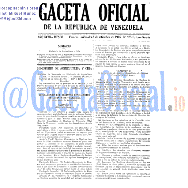 Gaceta Oficial 975 del 8 Septiembre 1965
