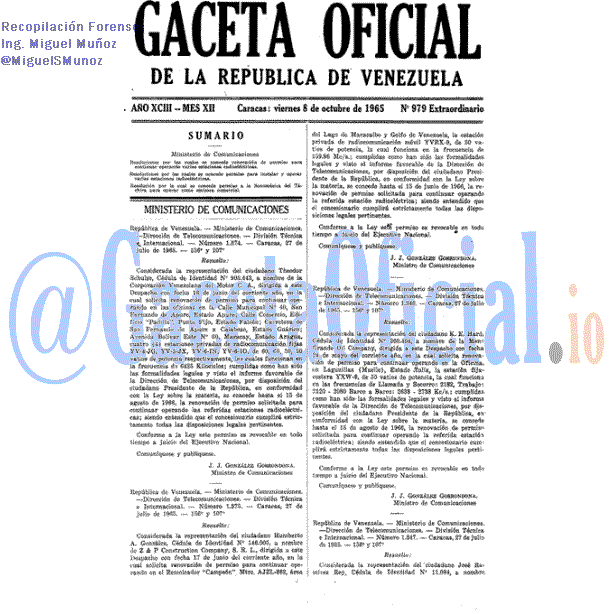 Gaceta Oficial 979 del 8 Octubre 1965