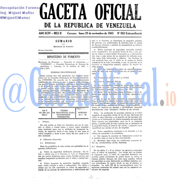 Gaceta Oficial 982 del 29 Noviembre 1965