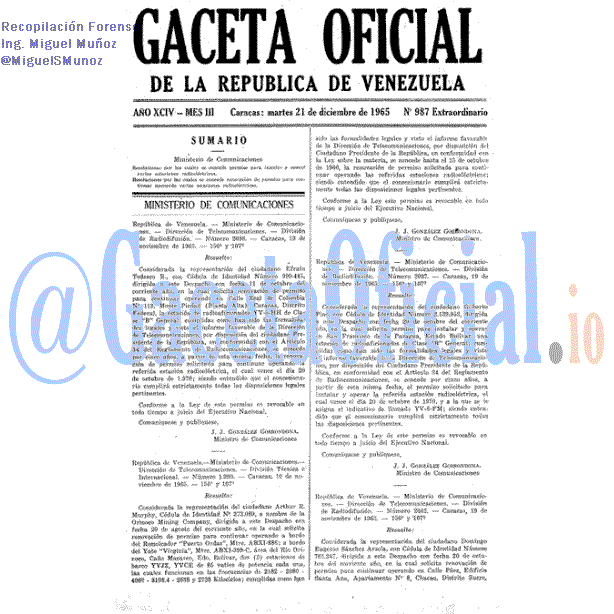Gaceta Oficial 987 del 21 Diciembre 1965
