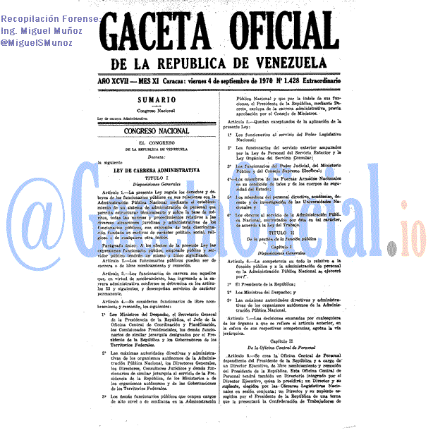 Gaceta Oficial 1428 del 4 Septiembre 1970