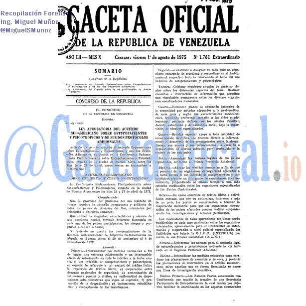 Gaceta Oficial 1761 del 1 Agosto 1975