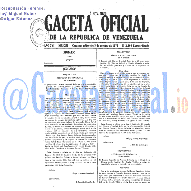 Gaceta Oficial 2508 del 3 Octubre 1979