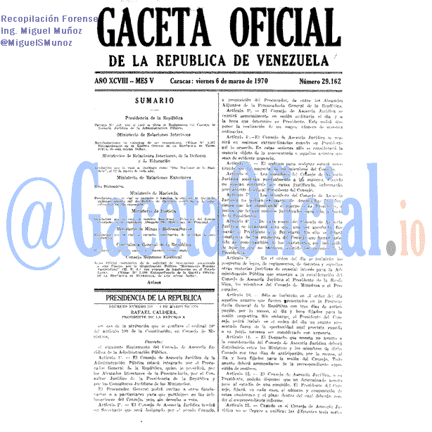 Gaceta Oficial 29162 del 6 Marzo 1970