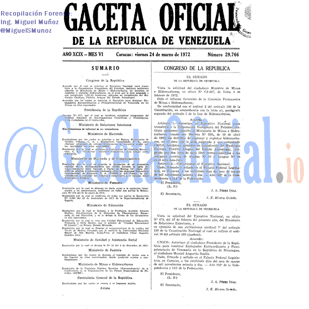 Gaceta Oficial 29766 del 24 Marzo 1972