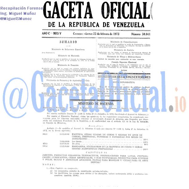 Gaceta Oficial 30041 del 23 Febrero 1973