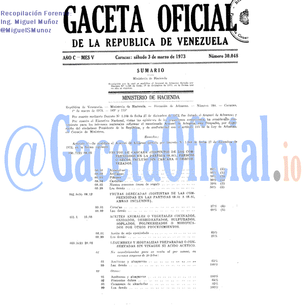 Gaceta Oficial 30048 del 3 Marzo 1973