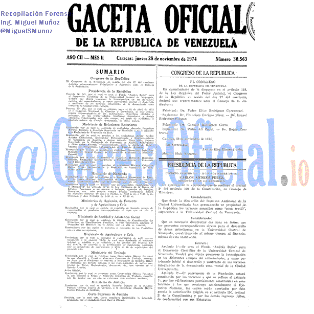 Gaceta Oficial 30563 del 28 Noviembre 1974
