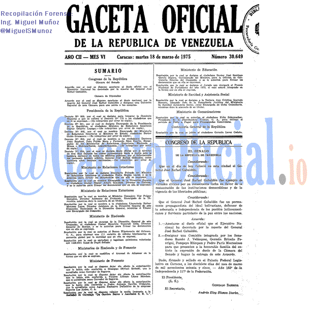 Gaceta Oficial 30649 del 18 Marzo 1975