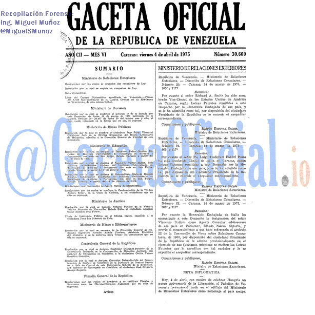 Gaceta Oficial 30660 del 4 Abril 1975