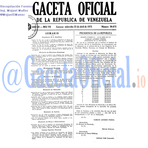 Gaceta Oficial 30675 del 23 Abril 1975