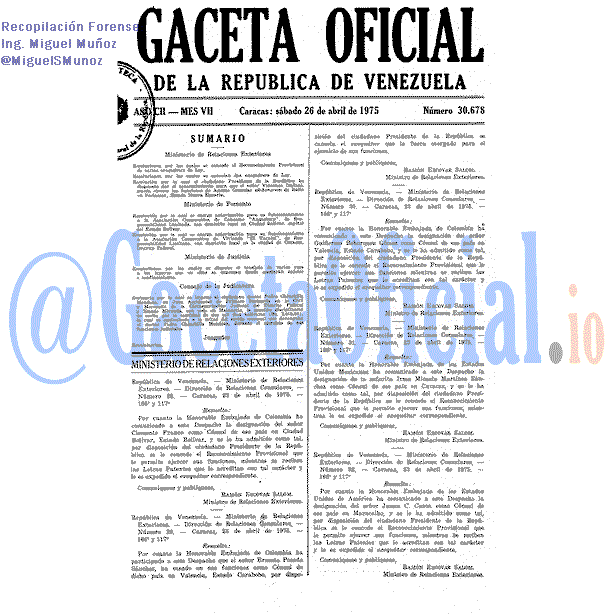 Gaceta Oficial 30678 del 26 Abril 1975