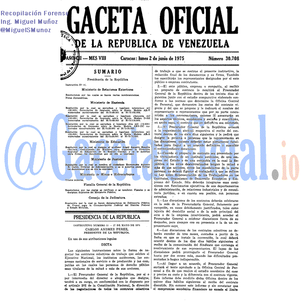 Gaceta Oficial 30708 del 2 Junio 1975