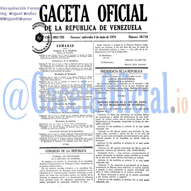 Gaceta Oficial 30710 del 4 Junio 1975