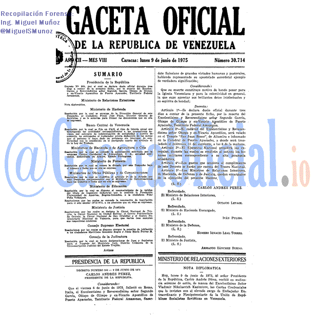 Gaceta Oficial 30714 del 9 Junio 1975