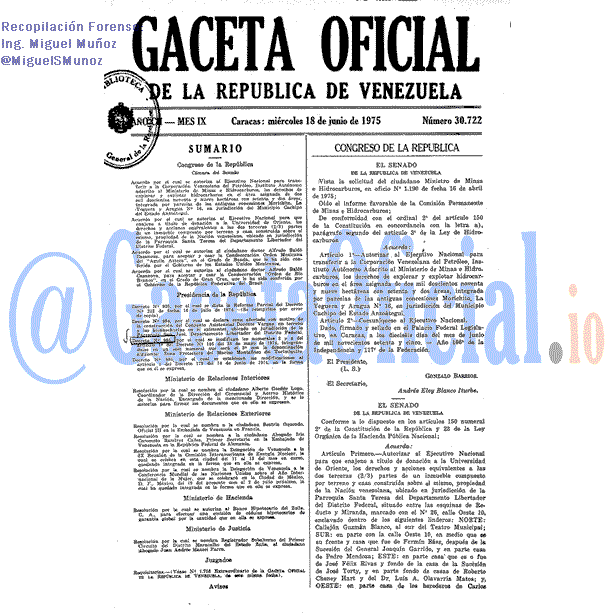 Gaceta Oficial 30722 del 18 Junio 1975