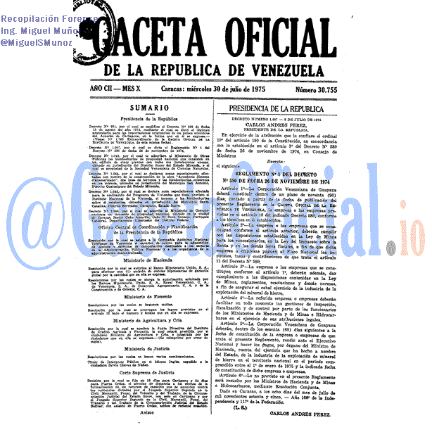 Gaceta Oficial 30755 del 30 Julio 1975
