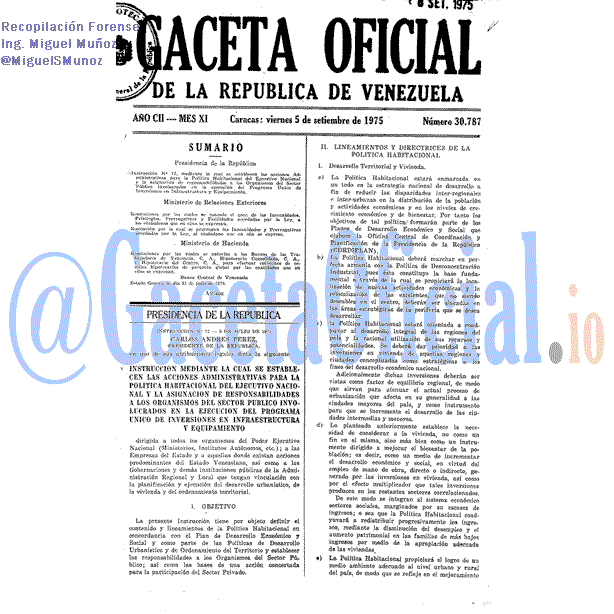 Gaceta Oficial 30787 del 5 Septiembre 1975