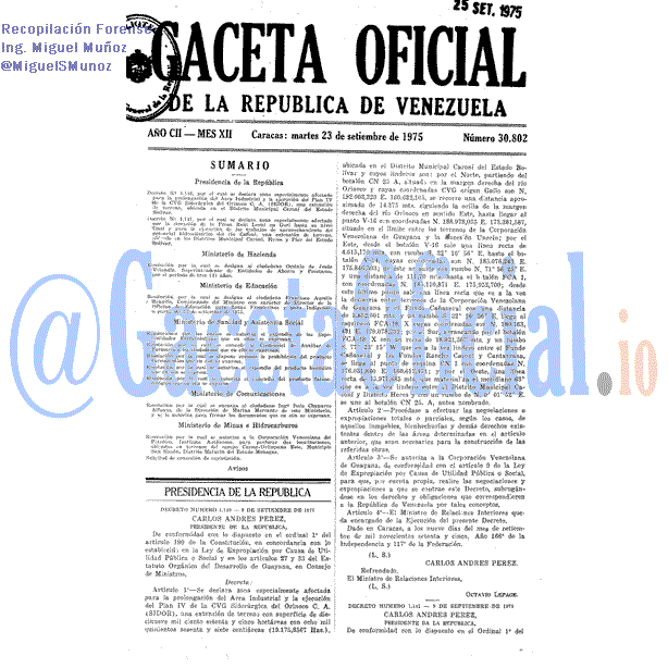 Gaceta Oficial 30802 del 23 Septiembre 1975
