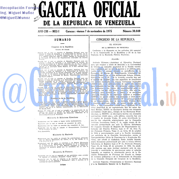 Gaceta Oficial 30840 del 7 Noviembre 1975