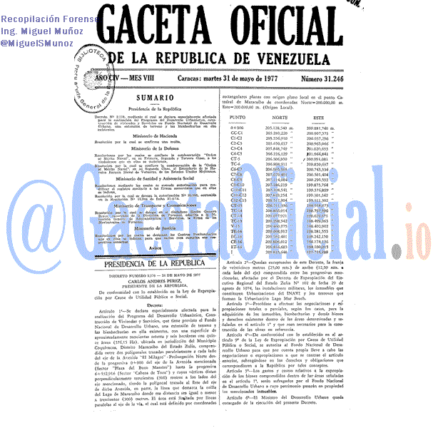 Gaceta Oficial 31246 del 31 Mayo 1977