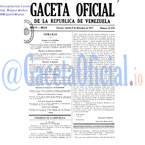 Gaceta Oficial 31376 del 6 Diciembre 1977