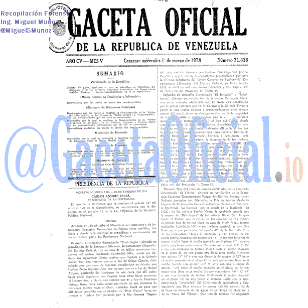 Gaceta Oficial 31438 del 1 Marzo 1978