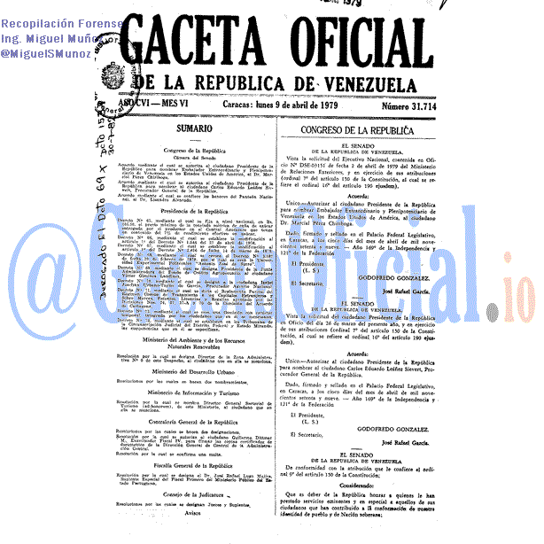 Gaceta Oficial 31714 del 9 Abril 1979