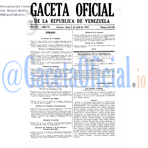 Gaceta Oficial 32448 del 5 Abril 1982