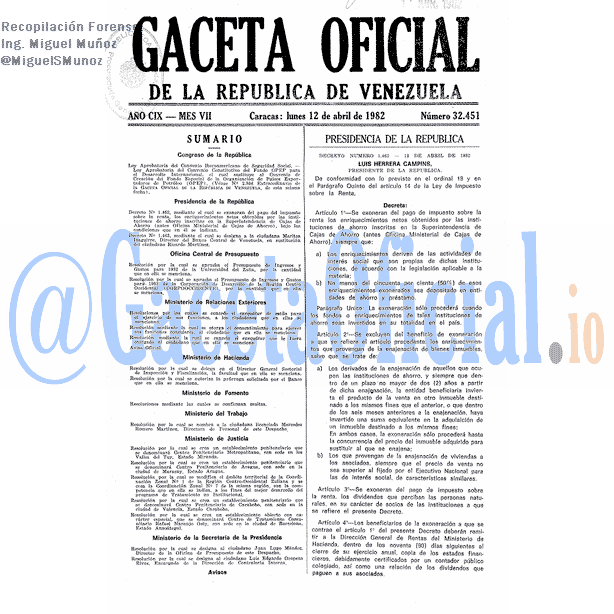 Gaceta Oficial 32451 del 12 Abril 1982