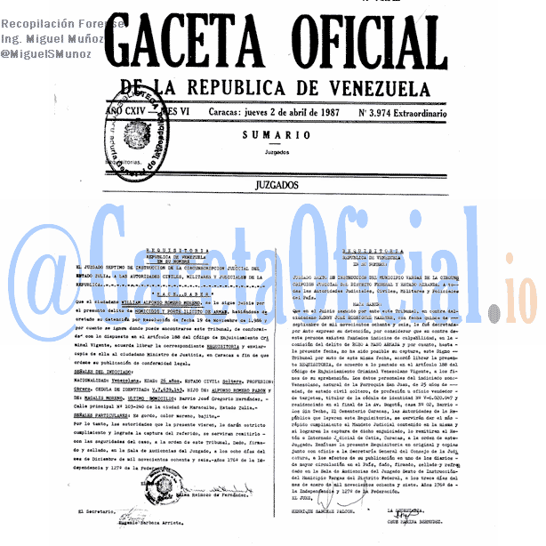 Gaceta Oficial 3974 del 2 Abril 1987