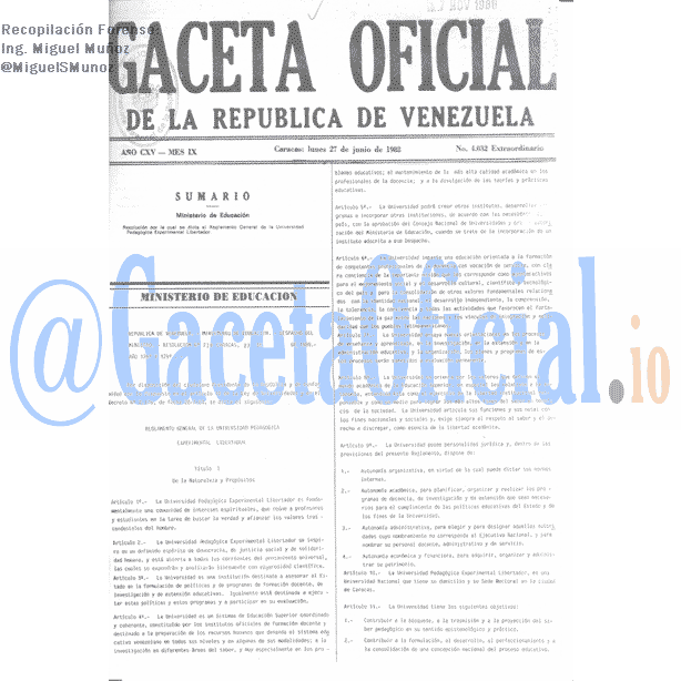 Gaceta Oficial 4032 del 27 Junio 1988