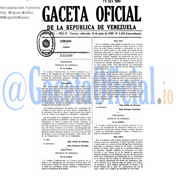 Gaceta Oficial 4108 del 14 Junio 1989