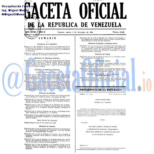 Gaceta Oficial 34608 del 4 Diciembre 1990