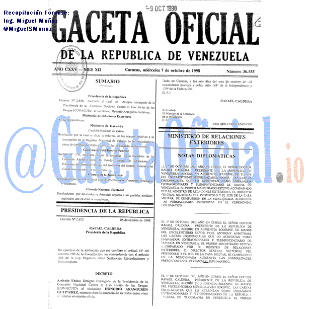 Gaceta Oficial 36555 del 7 Octubre 1998