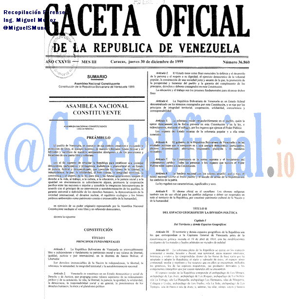 Gaceta Oficial 36860 del 30 Diciembre 1999