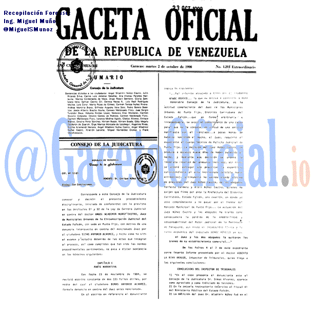 Gaceta Oficial 4203 del 2 Octubre 1990