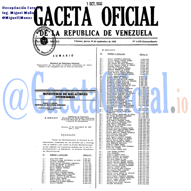 Gaceta Oficial 4470 del 24 Septiembre 1992