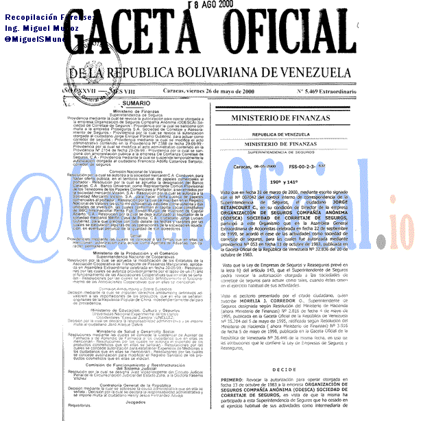 Gaceta Oficial 5469 del 26 Mayo 2000