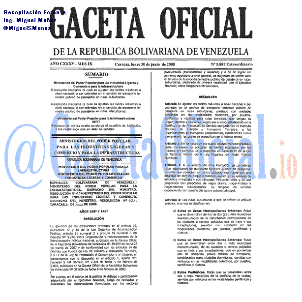 Gaceta Oficial 5887 del 30 Junio 2008