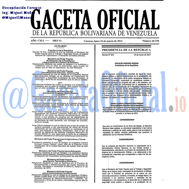 Gaceta Oficial 40378 del 24 Marzo 2014