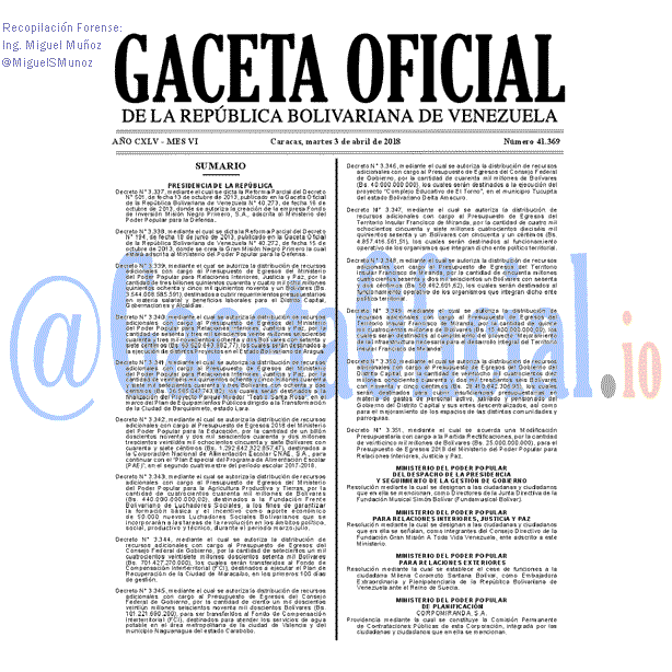Gaceta Oficial 41369 del 3 abril 2018
