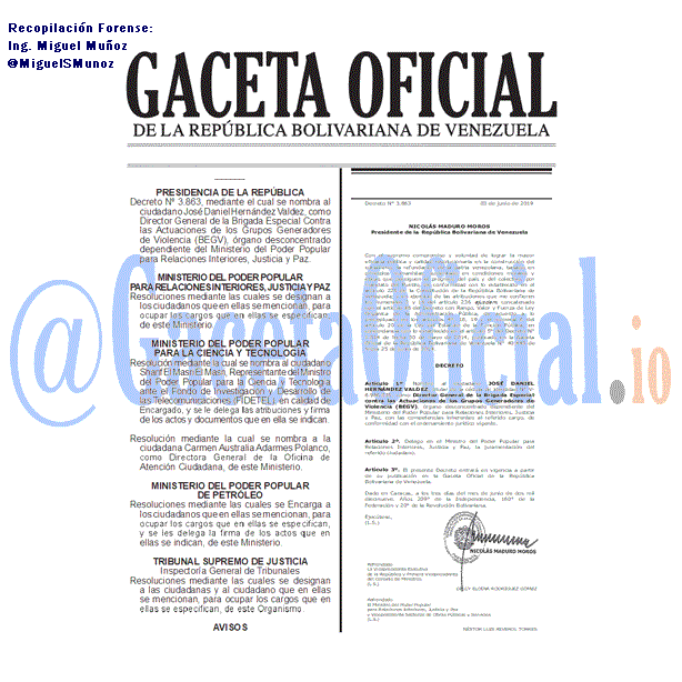 Gaceta Oficial 41646 del 3 Junio 2019